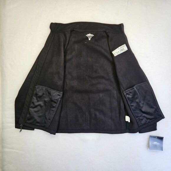 NEW Charles River Fleece‎ Lined Heritage Rib Knit Jacket Zip Logo Black Mens M - Picture 3 of 11